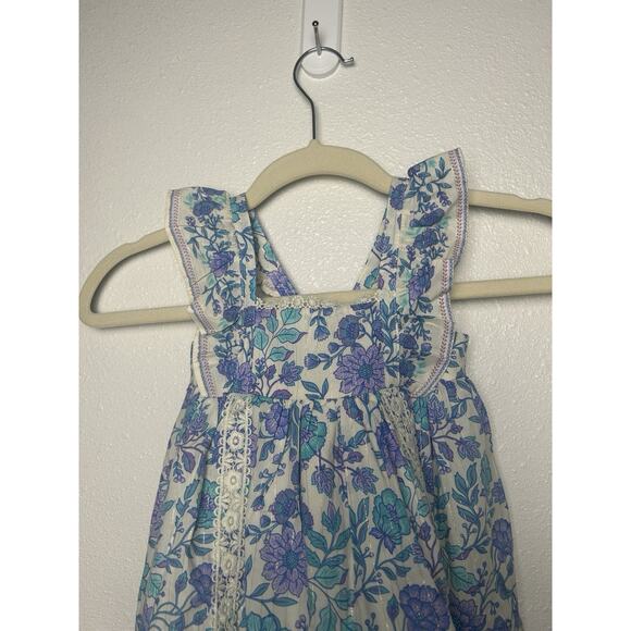NEW Happily Grey Purple And Blue Floral Sleeveless Metallic Dress Size 12 Mos - Picture 2 of 7